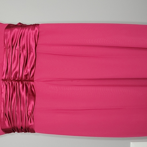 Hot Pink Satin & Chiffon Formal Dress, Size 14 - Picture 7 of 15